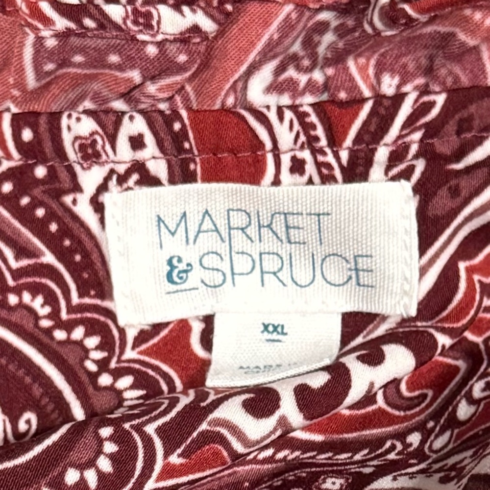 🌿 Market & Spruce | Red Paisley Ruffle Tie-Waist Dress XXL - Picture 5 of 5